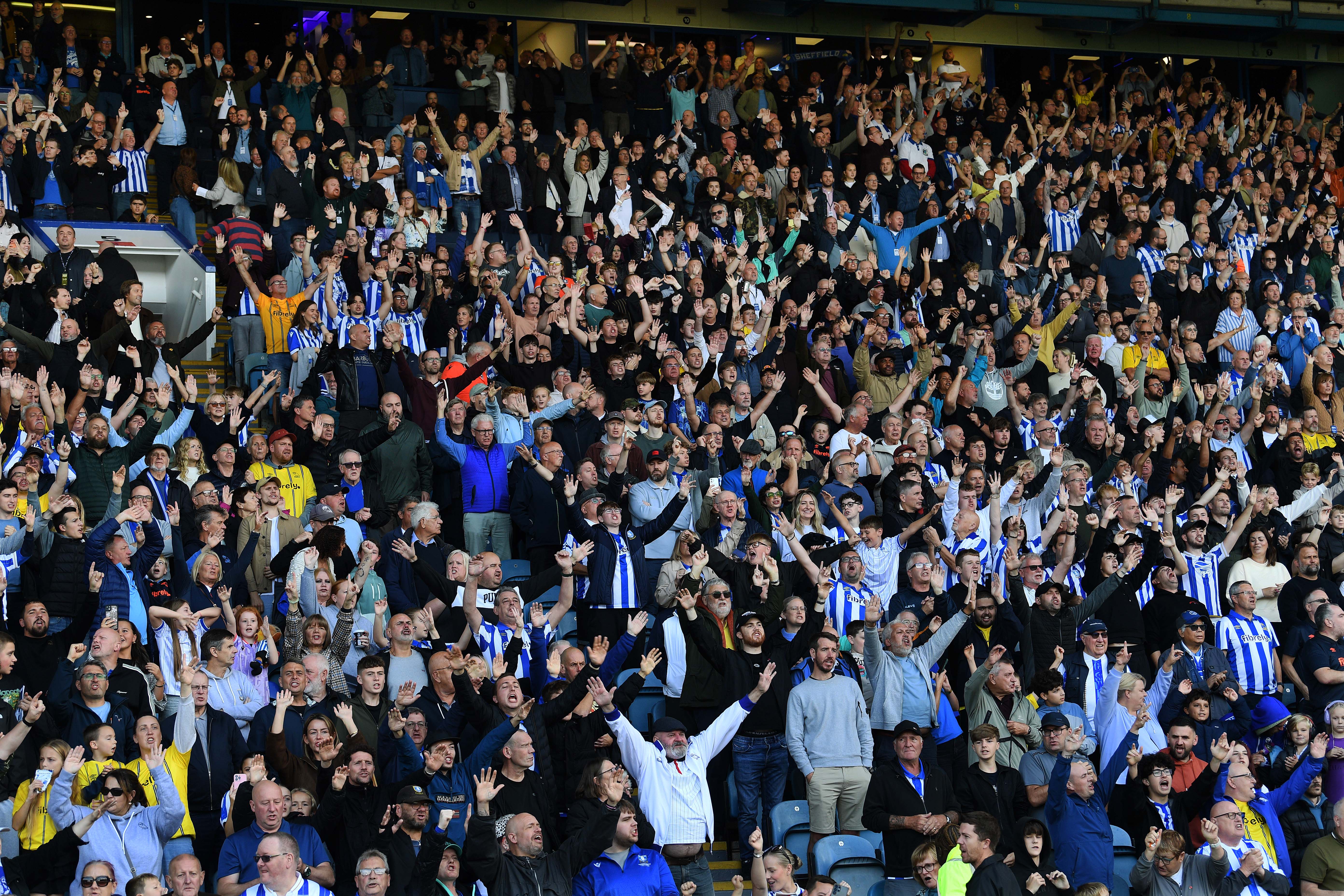 Sheffield Wednesday supporters in the Hillsborough stands